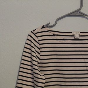 j. crew / boat neck long sleeve / striped cream